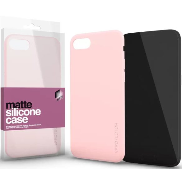 Apple iPhone 7 / 8 / SE (2020) / SE (2022), Szilikon tok, ultravékony, matt, Xprotector Matte, rózsaszín