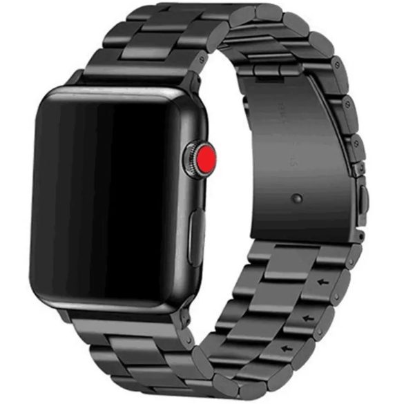 Apple Watch 4-6, SE, SE (2022) (42 / 44 mm) / Watch 7-9 (45 mm) / Watch Ultra 1-2 (49 mm), fém pótszíj, rozsdamentes acél, vastag, Xprotector, fekete