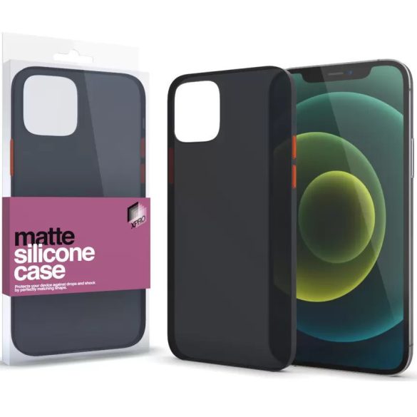 Apple iPhone XR, Szilikon tok, színes gombokkal, Xprotector Matte, áttetsző/fekete