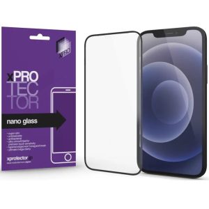 Apple iPhone 7 Plus / 8 Plus, Kijelzővédő fólia, ütésálló fólia (az íves részre is!), Tempered Glass (edzett üveg), Xprotector Nano Glass, fekete