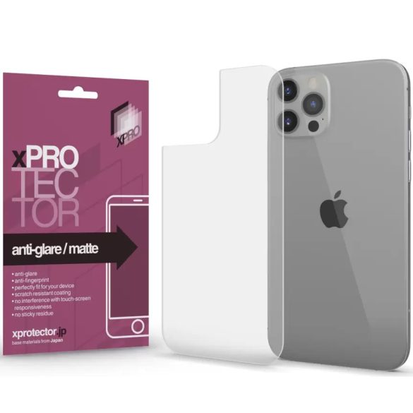 Apple iPhone 12 Pro Max, Kijelzővédő fólia (az íves részre NEM hajlik rá!), hátlapi, Xprotector Matte, Clear Prémium