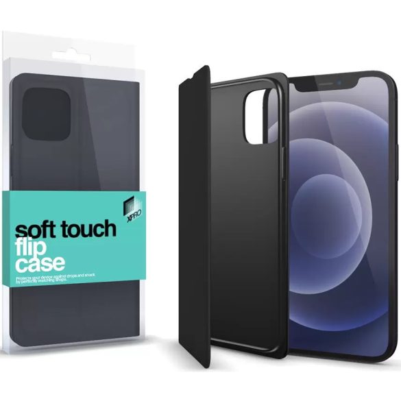 Samsung Galaxy A20s SM-A207F, Oldalra nyíló tok, stand, Xprotector Soft Touch Flip, fekete