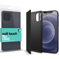   Samsung Galaxy A21 SM-A210F, Oldalra nyíló tok, stand, Xprotector Soft Touch Flip, fekete