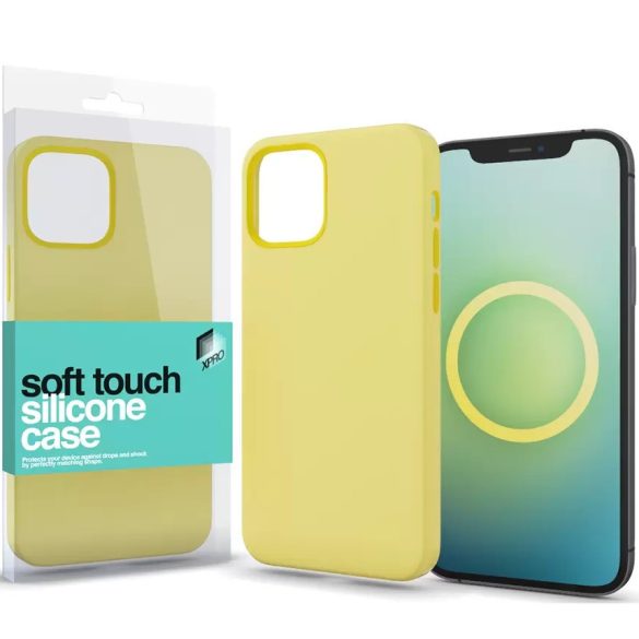 Apple iPhone 13 Mini, Szilikon tok, MagSafe rögzítésű, Xprotector Soft Touch MagSafe, sárga