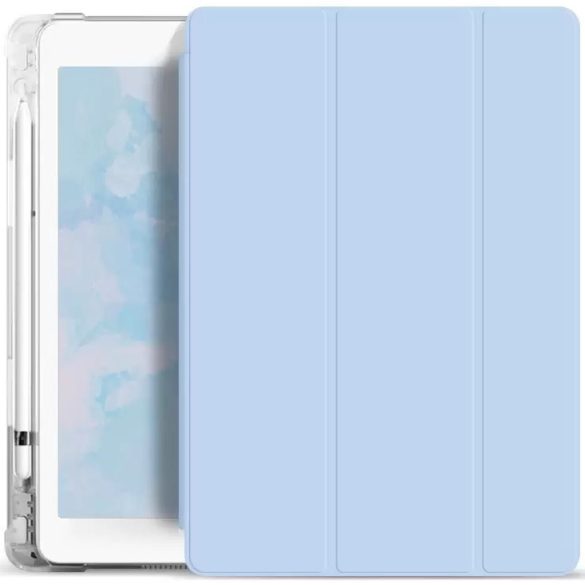 Apple iPad 10.9 (2022) / iPad 11 (2025), mappa tok, Apple Pencil tartóval, átlátszó szilikon hátlap, Smart Case, Xprotector Smart Book Flip, világoskék