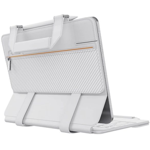 Apple iPad Pro 11 (2020 / 2021 / 2022), táska + mappa tok, stand, mágneses záródás, kamera védelem, Pitaka FlipBook, fehér