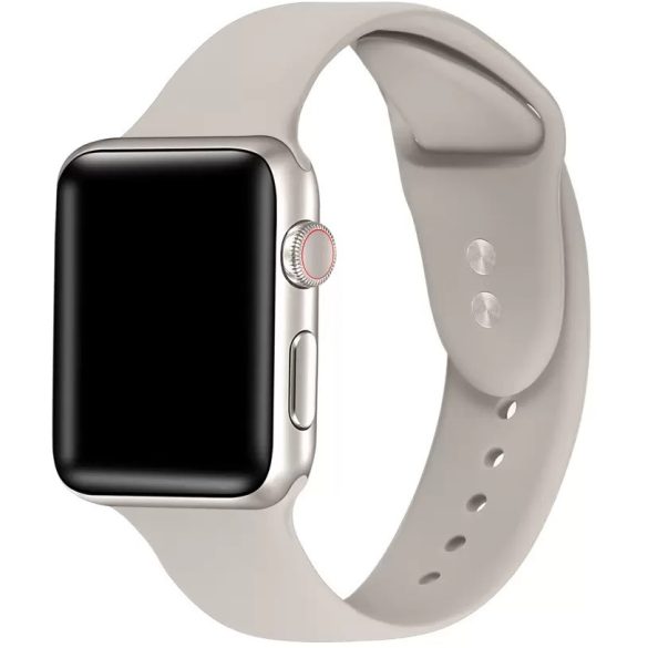 Apple Watch 4-6, SE, SE (2022) (38 / 40 mm) / Watch 7-9 (41 mm), szilikon pótszíj, állítható, két lyukas rögzítés, Xprotector, szürke