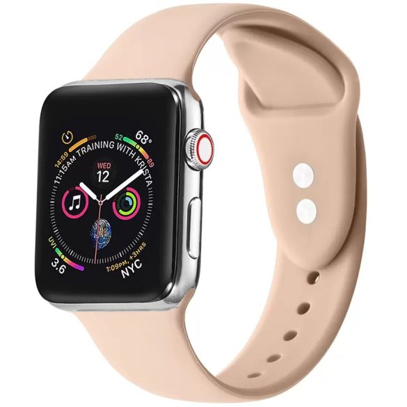 Apple Watch 4-6, SE, SE (2022) (38 / 40 mm) / Watch 7-9 (41 mm), szilikon pótszíj, állítható, két lyukas rögzítés, Xprotector, barack