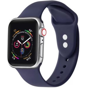 Apple Watch 4-6, SE, SE (2022) (42 / 44 mm) / Watch 7-9 (45 mm) / Watch Ultra 1-2 (49 mm), szilikon pótszíj, állítható, két lyukas rögzítés, Xprotector, sötétkék