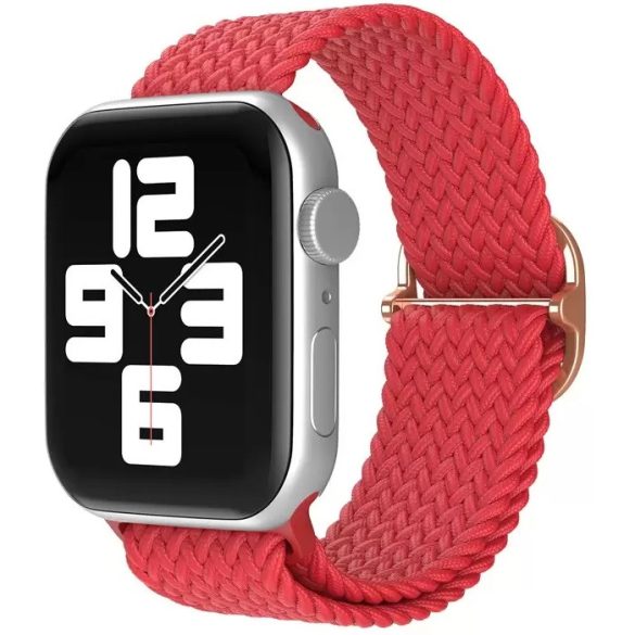 Apple Watch 4-6, SE, SE (2022) (38 / 40 mm) / Watch 7-9 (41 mm), textíl pótszíj, körpánt, szőtt stílusú, Xprotector, piros