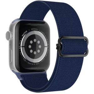 Apple Watch 4-6, SE, SE (2022) (38 / 40 mm) / Watch 7-9 (41 mm), textíl pótszíj, körpánt, Xprotector, sötétkék