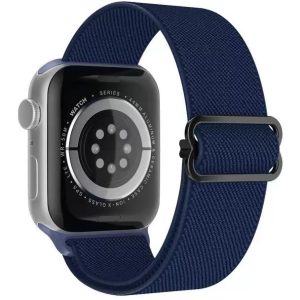 Apple Watch 4-6, SE, SE (2022) (42 / 44 mm) / Watch 7-9 (45 mm) / Watch Ultra 1-2 (49 mm), textíl pótszíj, körpánt, Xprotector, sötétkék