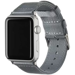 Apple Watch 4-6, SE, SE (2022) (42 / 44 mm) / Watch 7-9 (45 mm) / Watch Ultra 1-2 (49 mm), műanyag pótszíj, szőtt, állítható, szőtt szíjtartó, Xprotector, szürke