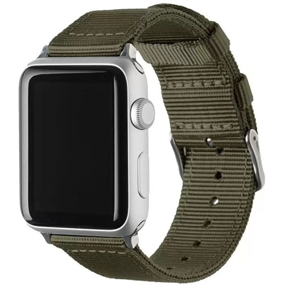 Apple Watch 4-6, SE, SE (2022) (42 / 44 mm) / Watch 7-9 (45 mm) / Watch Ultra 1-2 (49 mm), műanyag pótszíj, szőtt, állítható, szőtt szíjtartó, Xprotector, zöld