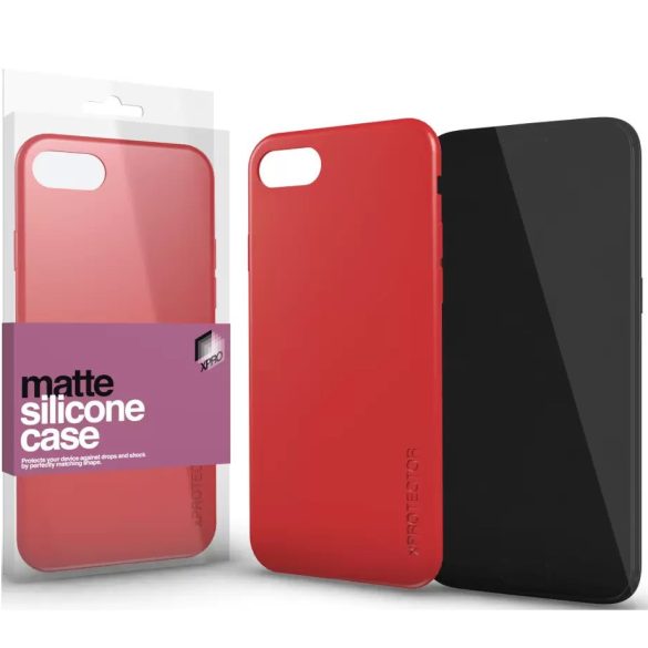 Apple iPhone 15 Pro Max, Szilikon tok, ultravékony, matt, Xprotector Matte, piros