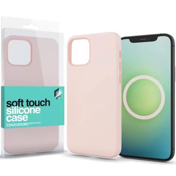 Apple iPhone 15 Pro, Szilikon tok, MagSafe rögzítésű, Xprotector Soft Touch MagSafe, rózsaszín