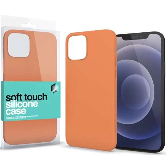 Apple iPhone 15 Plus, Szilikon tok, Xprotector Soft Touch, narancssárga