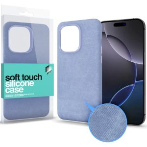 Apple iPhone 15, Műanyag hátlap védőtok, közepesen ütésálló, mikroszálas hátlap, Xprotector Soft Velvet, kék