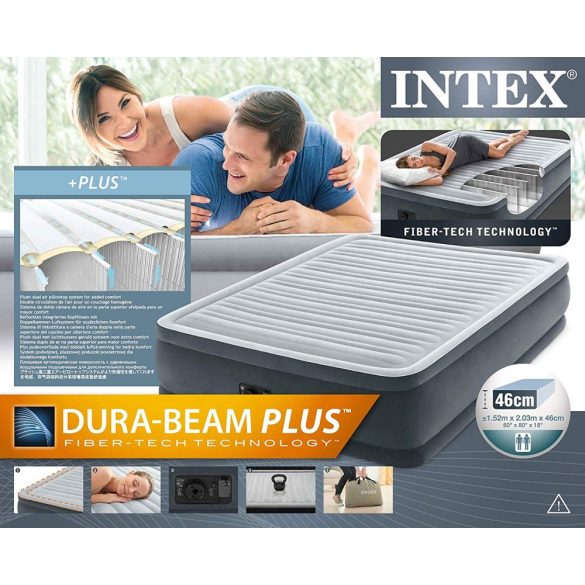INTEX Comfort Plush felfújható vendégágy, 152 x 203 x 46cm (64414)