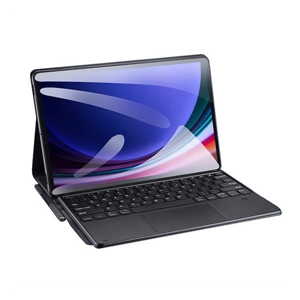 Samsung Galaxy Tab S9 Plus 12.4 SM-X810 / X816B, Bluetooth billentyűzetes, mappa tok, Touch Pad, mágneses rögzítés, Dux Ducis TK, fekete (sérült csomagolás)