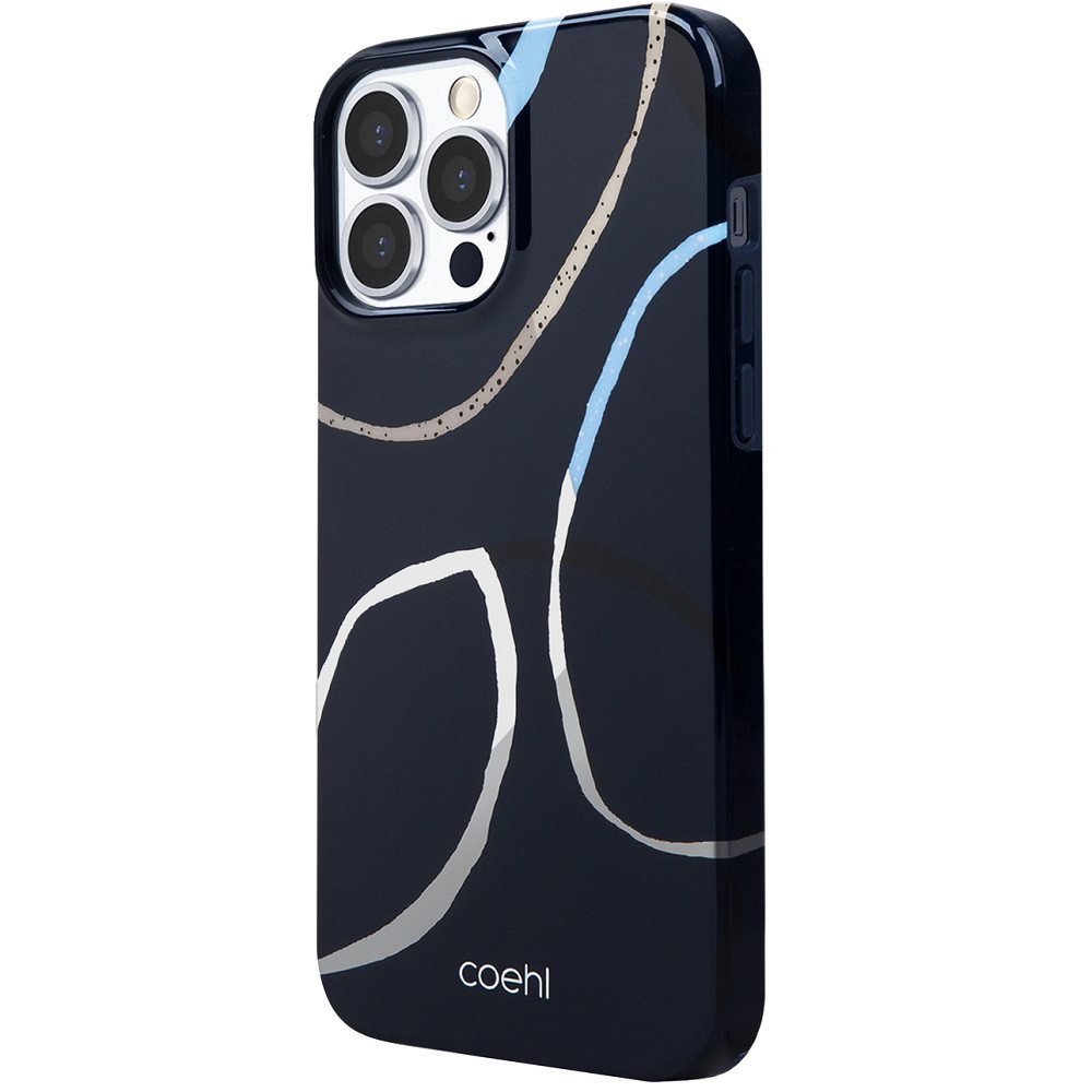 Apple iPhone 13 Pro, Szilikon tok, közepesen ütésálló, absztrakt minta, Uniq Coehl Valley, színes/kék